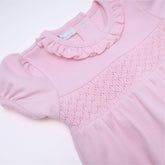 Essentials Solid Smocked Bubble - Pink 100% Pima Cotton